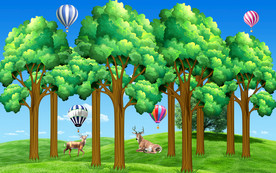 卡通儿童房背景墙