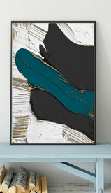 爱马仕抽象金色油漆油画装饰画