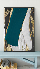 爱马仕抽象金色油漆油画装饰画