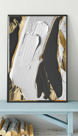 北欧风抽象金色油漆油画装饰画