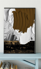 北欧风抽象金色油漆油画装饰画