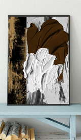 北欧风抽象金色油漆油画装饰画