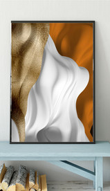 爱马仕现代抽象立体几何装饰画