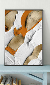 爱马仕抽象金色油漆油画装饰画