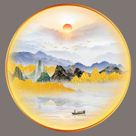 原创原型山水装饰画壁画