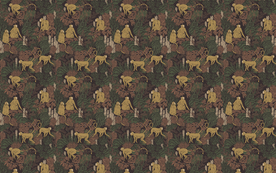 手绘热带雨林猕猴猴子背景