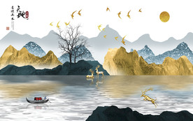 新中式电视背景墙