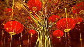 春节喜庆灯笼 舞台背景视频素材