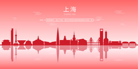 上海地标建筑剪影