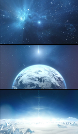 宇宙彗星撞地球特效视频素材