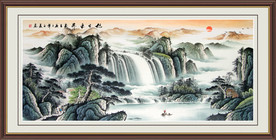 旭日东升 山水画