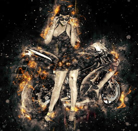 火焰美女摩托车