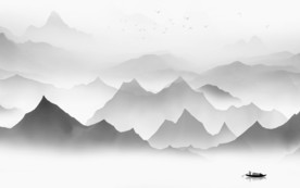 客厅 唯美中式山水 TIF分层