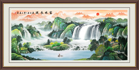 旭日东升 山水画