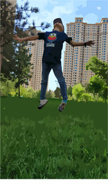 AI矢量儿童跳跃图