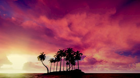 日落海上的红云