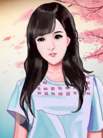 手绘美女