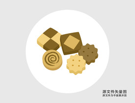 卡通饼干插画图标