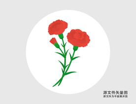 卡通康乃馨插画图标