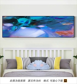 抽象涂鸦色彩卧室画