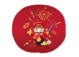 牛年财神卡通插画