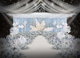 蓝白色婚礼仪式区