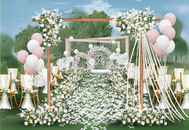 白色户外婚礼仪式区