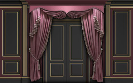 北欧风3D石膏窗帘电视背景墙