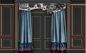 北欧风3D石膏窗帘电视背景墙