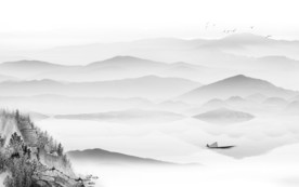 背景墙高档意境山水 TIF分层