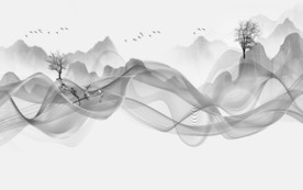 线条高档意境山水 TIF分层