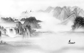 客厅高清意境山水 TIF分层