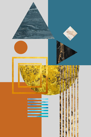 几何玄关装饰画