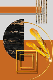 几何玄关晶瓷画