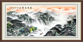 富水长流国画