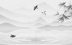 高清 高档灰色山水 TIF分层