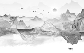 高端灰色新款山水 TIF分层