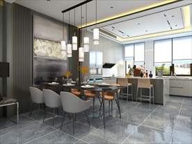 现代餐厅厨房模型