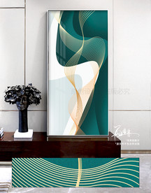 现代立体线条抽象玄关装饰画