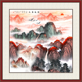 背有靠山装饰画