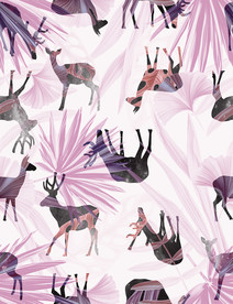 鹿数码印花大牌图案