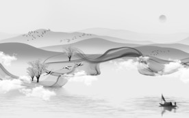 轻奢灰色别墅山水 TIF分层