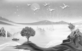 意境灰色别墅山水 TIF分层