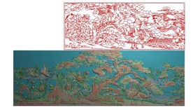 松鹤延年精雕图