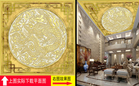 欧式花纹大理石天顶吊顶地板