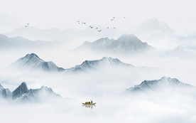 意境水墨山水画