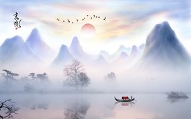 紫气东来电视背景墙