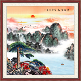 鸿运当头泰山日出画