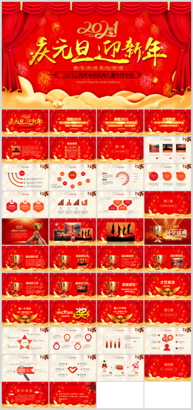 牛年震撼年会誓师大会年会ppt