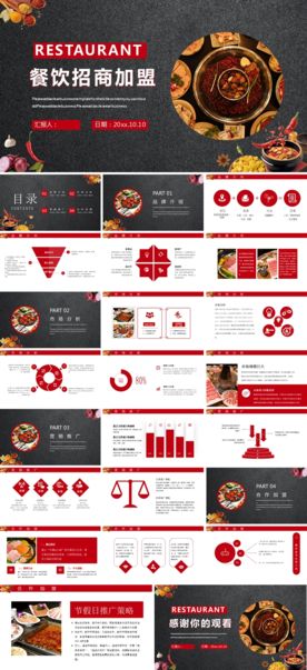 餐饮美食招商加盟商业PPT模板